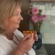 Indulging in a cup of herbal tea